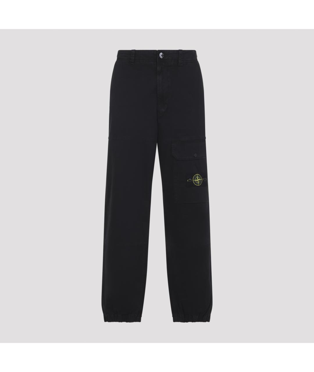 STONE ISLAND Черные хлопковые прямые джинсы, фото 2