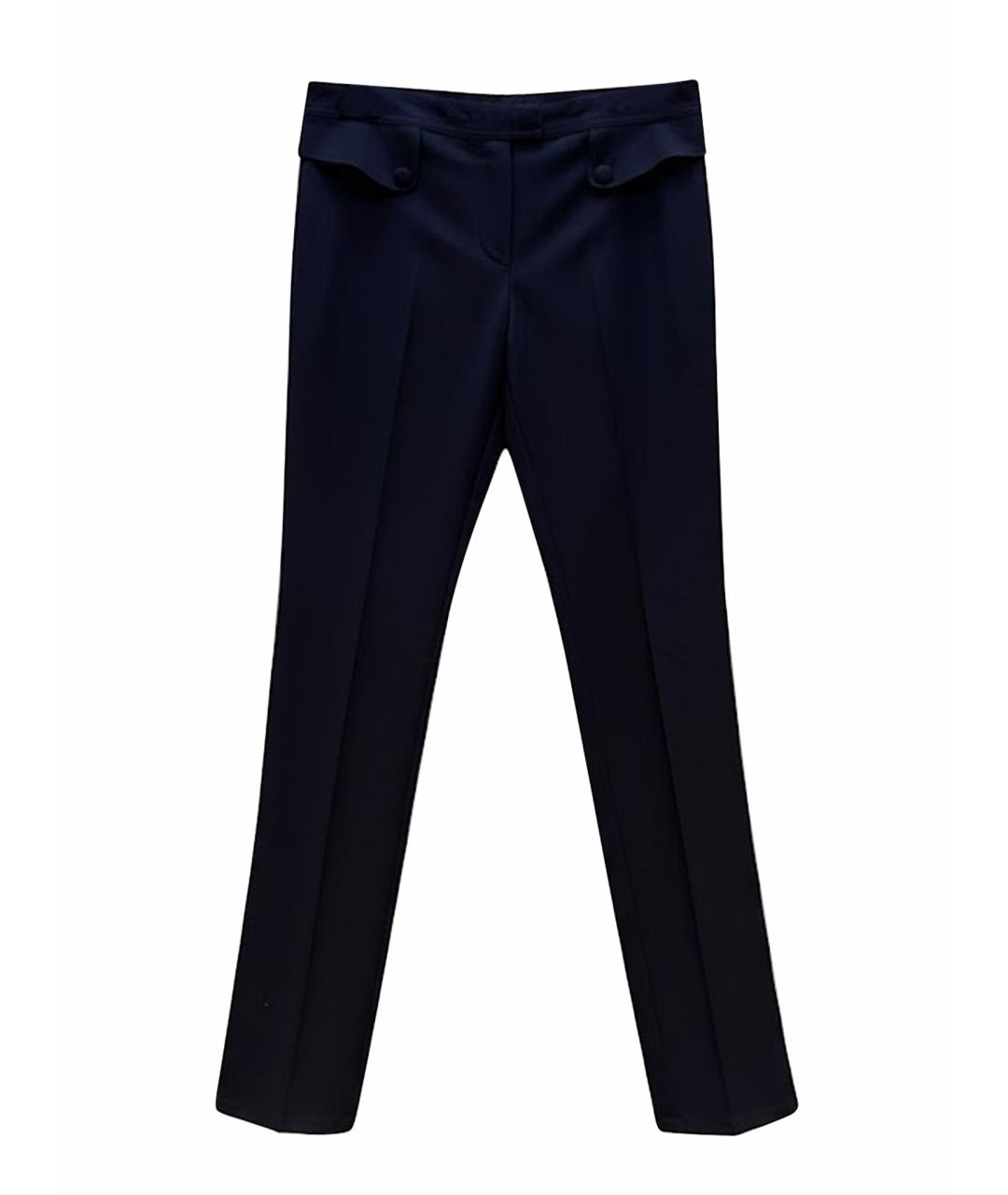 ROBERTO CAVALLI Темно-синие шерстяные брюки узкие, фото 1