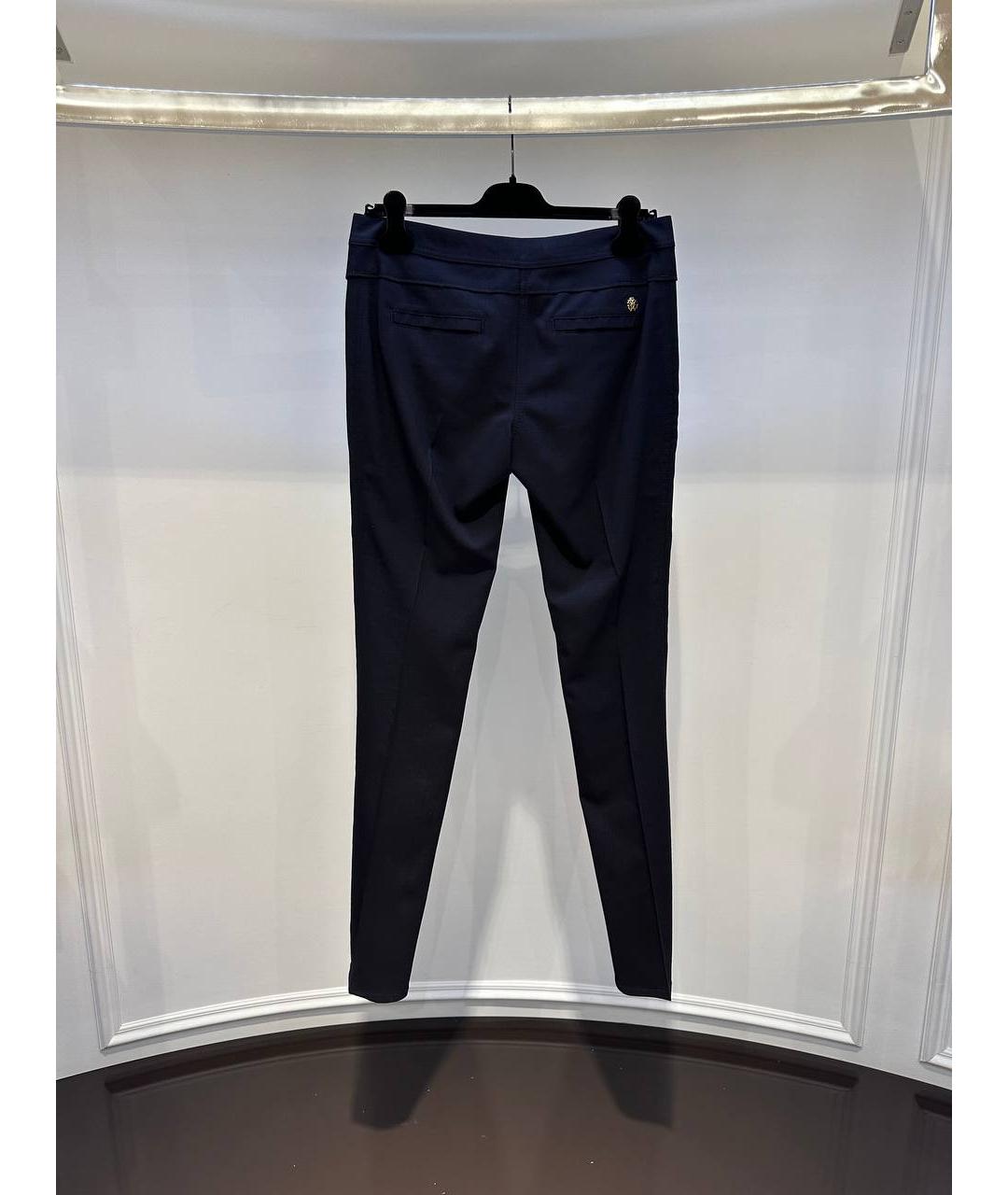 ROBERTO CAVALLI Темно-синие шерстяные брюки узкие, фото 3