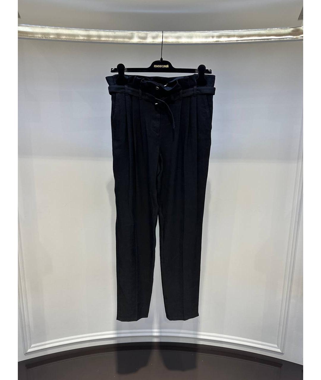 ROBERTO CAVALLI Черные шерстяные брюки узкие, фото 4