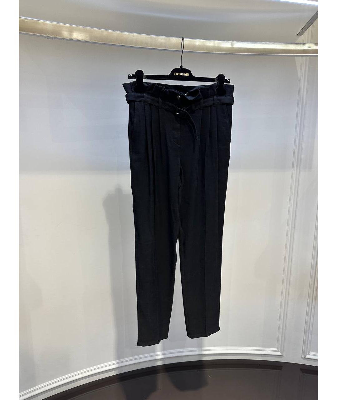 ROBERTO CAVALLI Черные шерстяные брюки узкие, фото 2