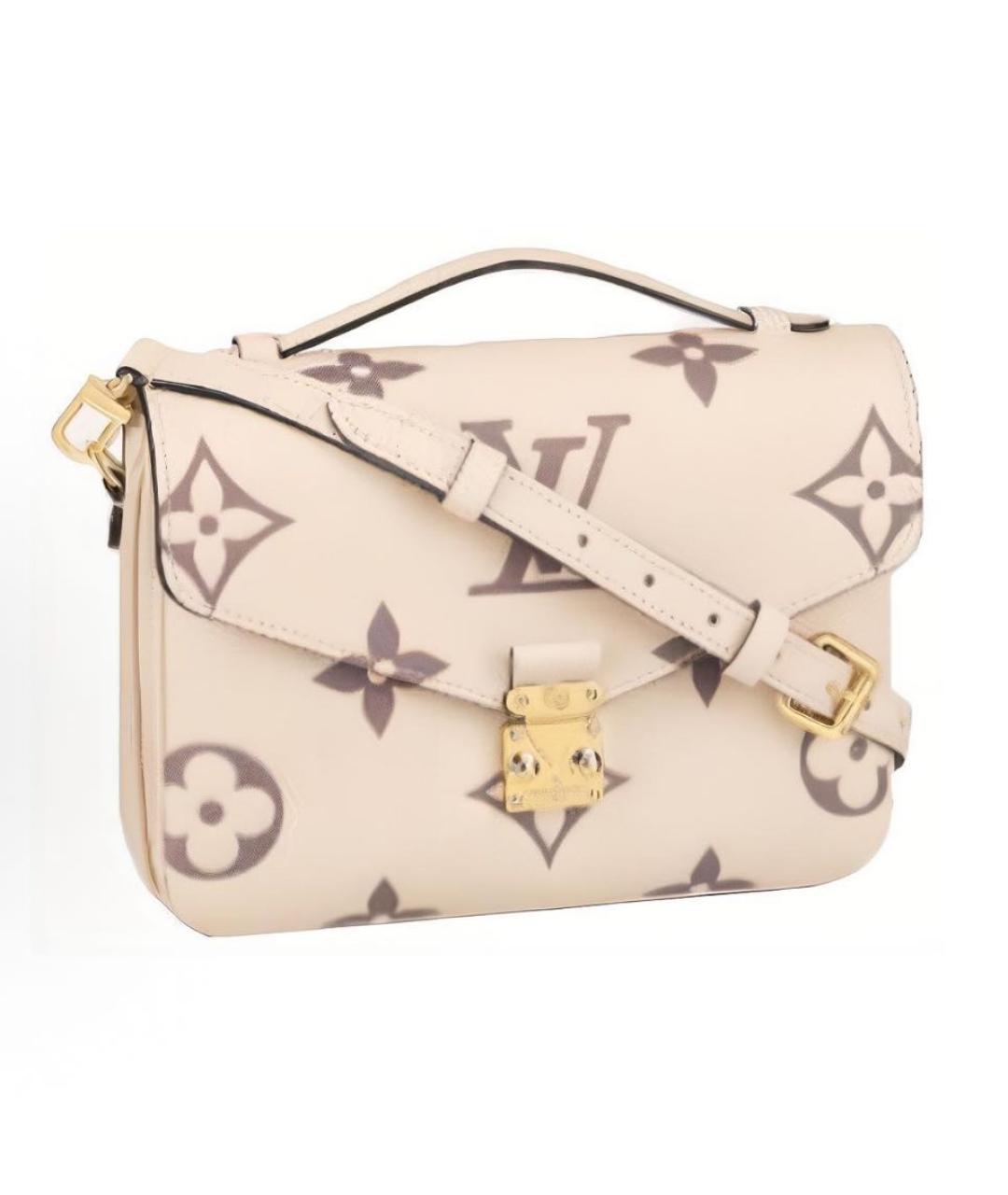 LOUIS VUITTON Бежевая кожаная сумка через плечо, фото 5