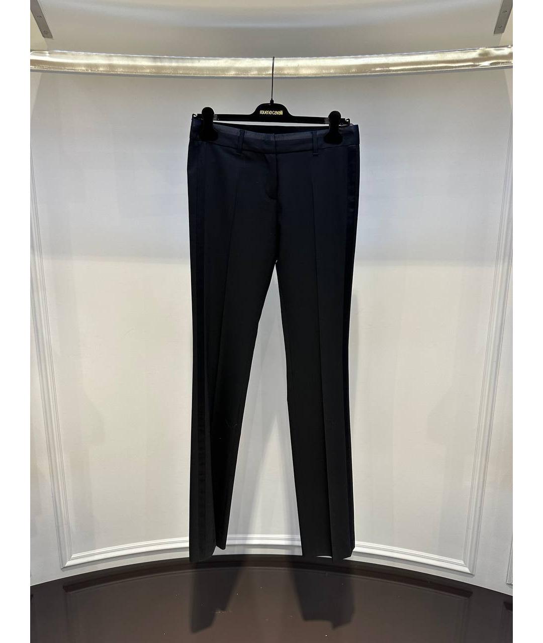 ROBERTO CAVALLI Черные шерстяные брюки узкие, фото 4