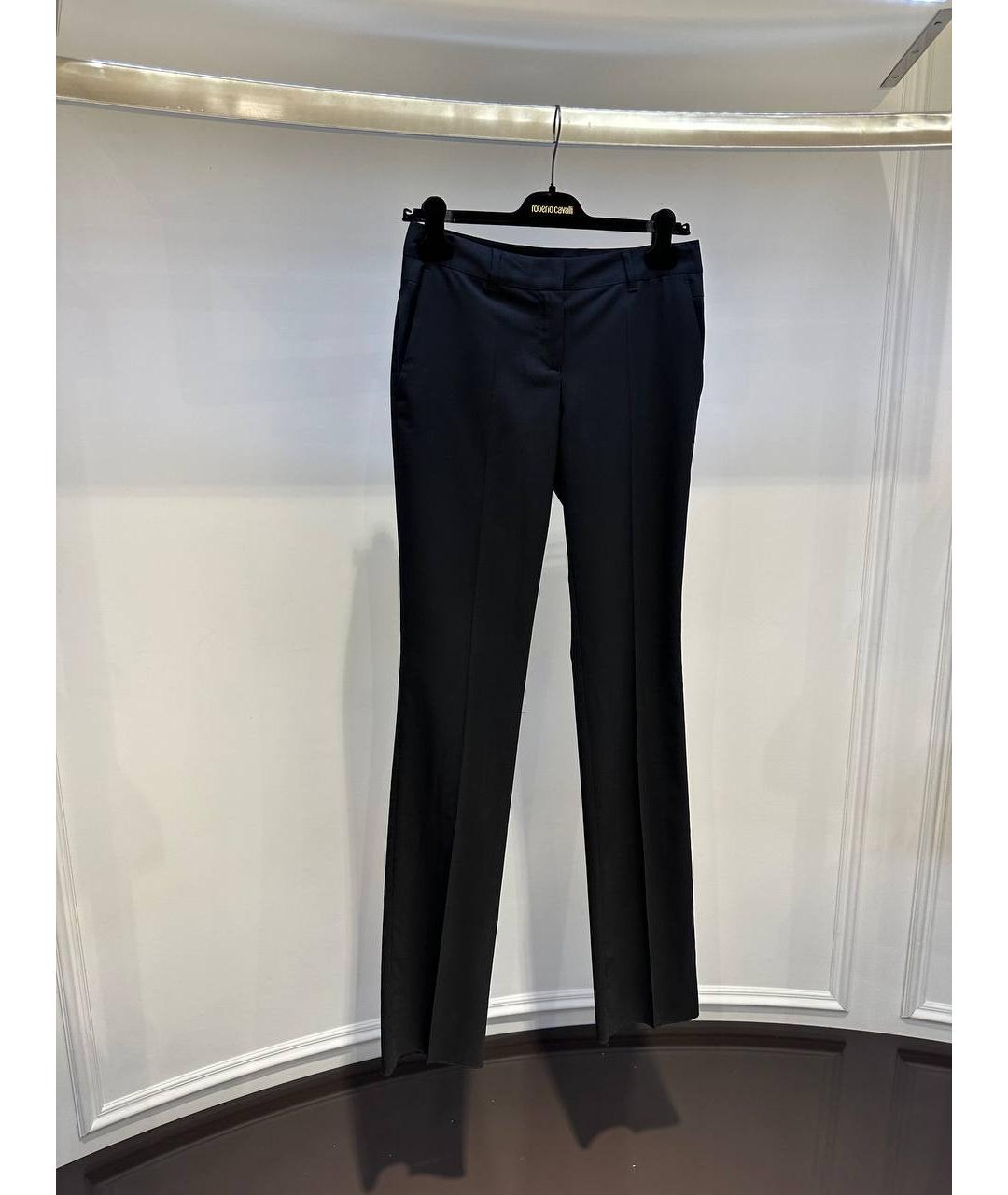 ROBERTO CAVALLI Черные шерстяные брюки узкие, фото 2