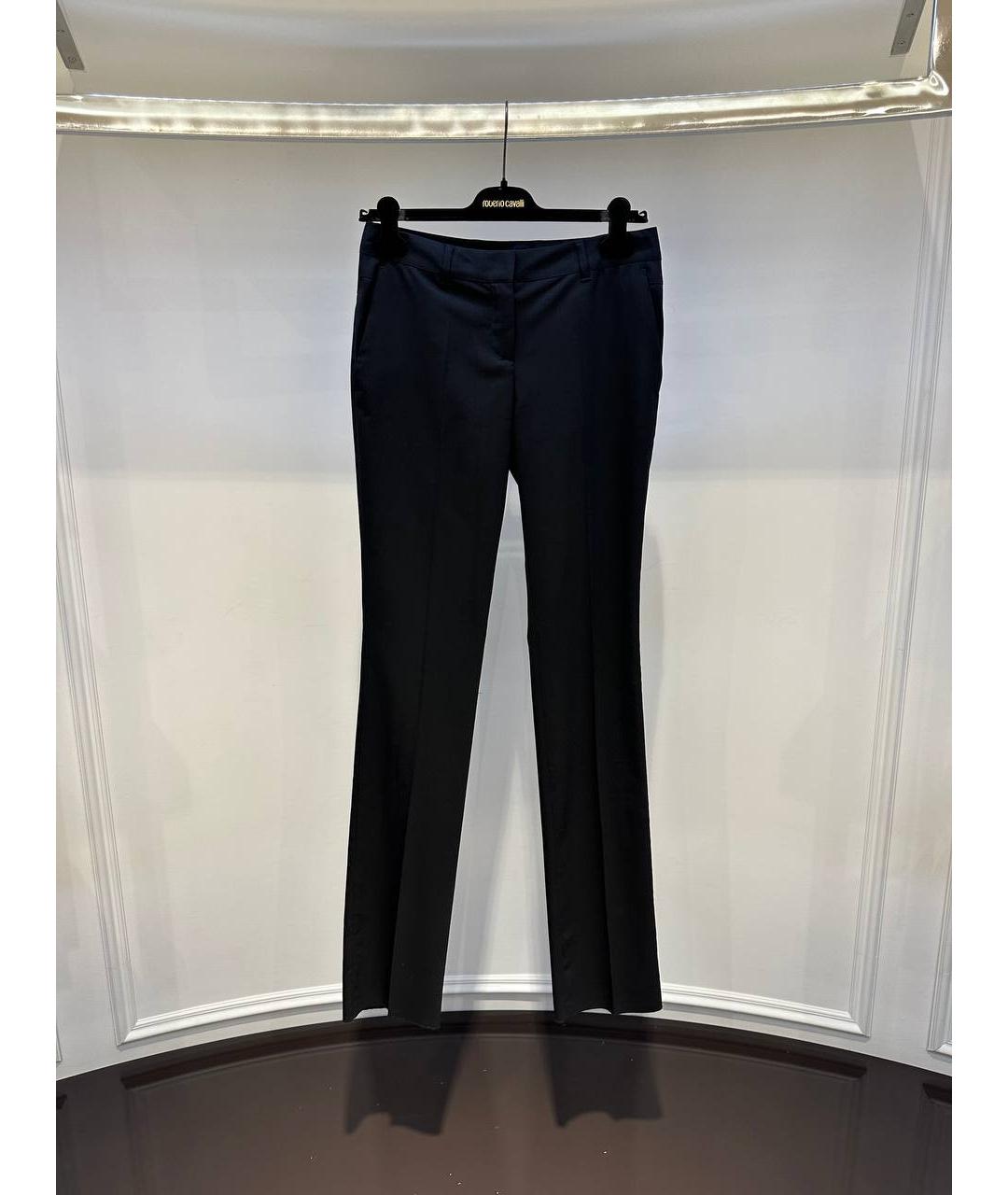 ROBERTO CAVALLI Черные шерстяные брюки узкие, фото 4