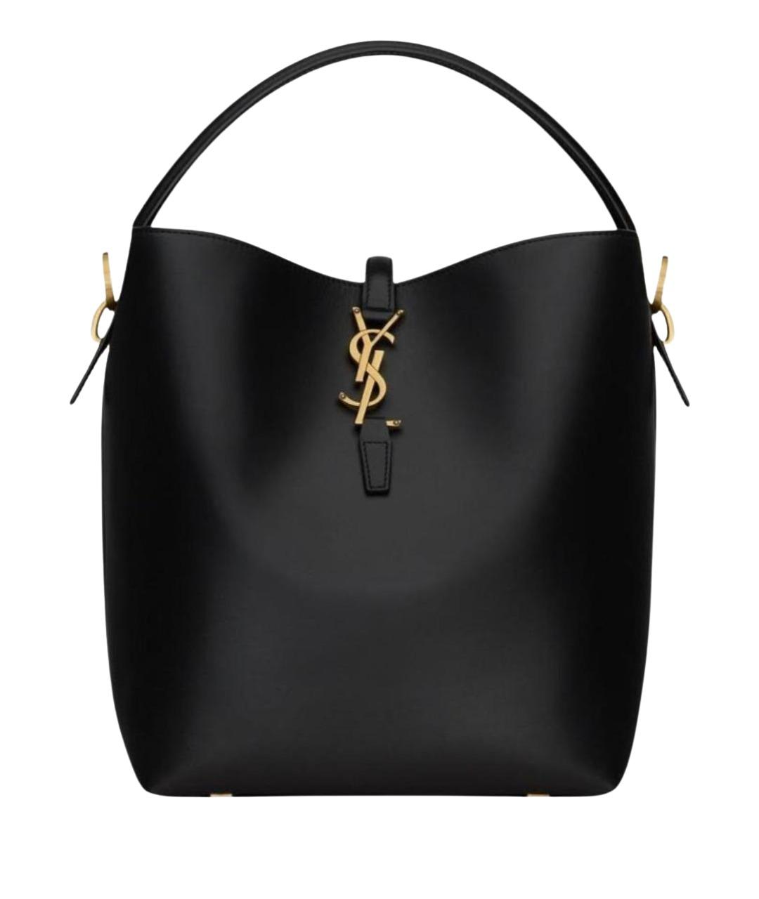 SAINT LAURENT Черная кожаная сумка с короткими ручками, фото 1