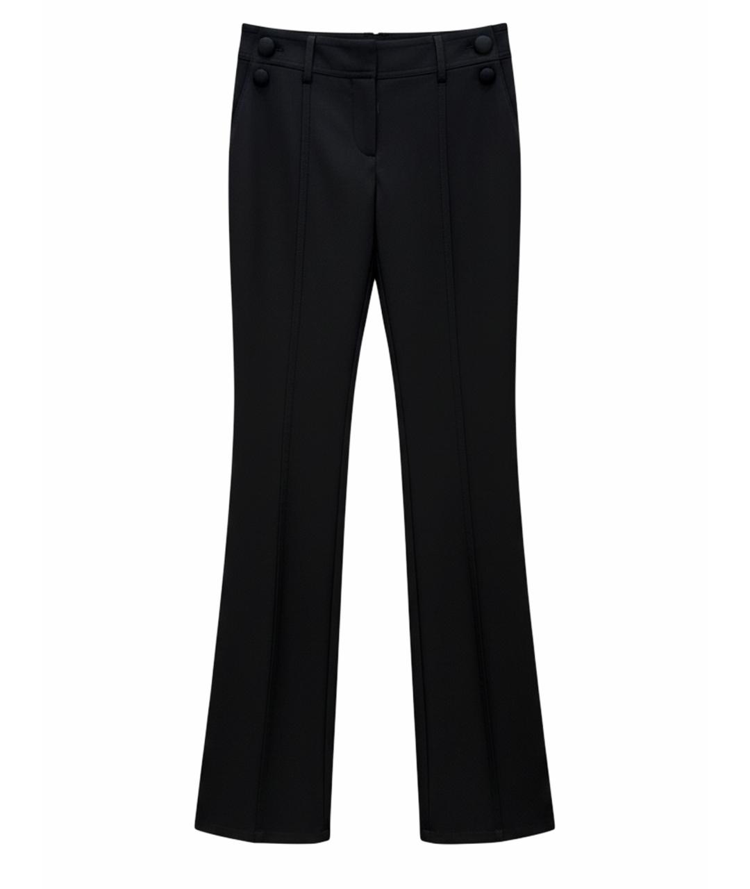 ROBERTO CAVALLI Черные шерстяные прямые брюки, фото 1