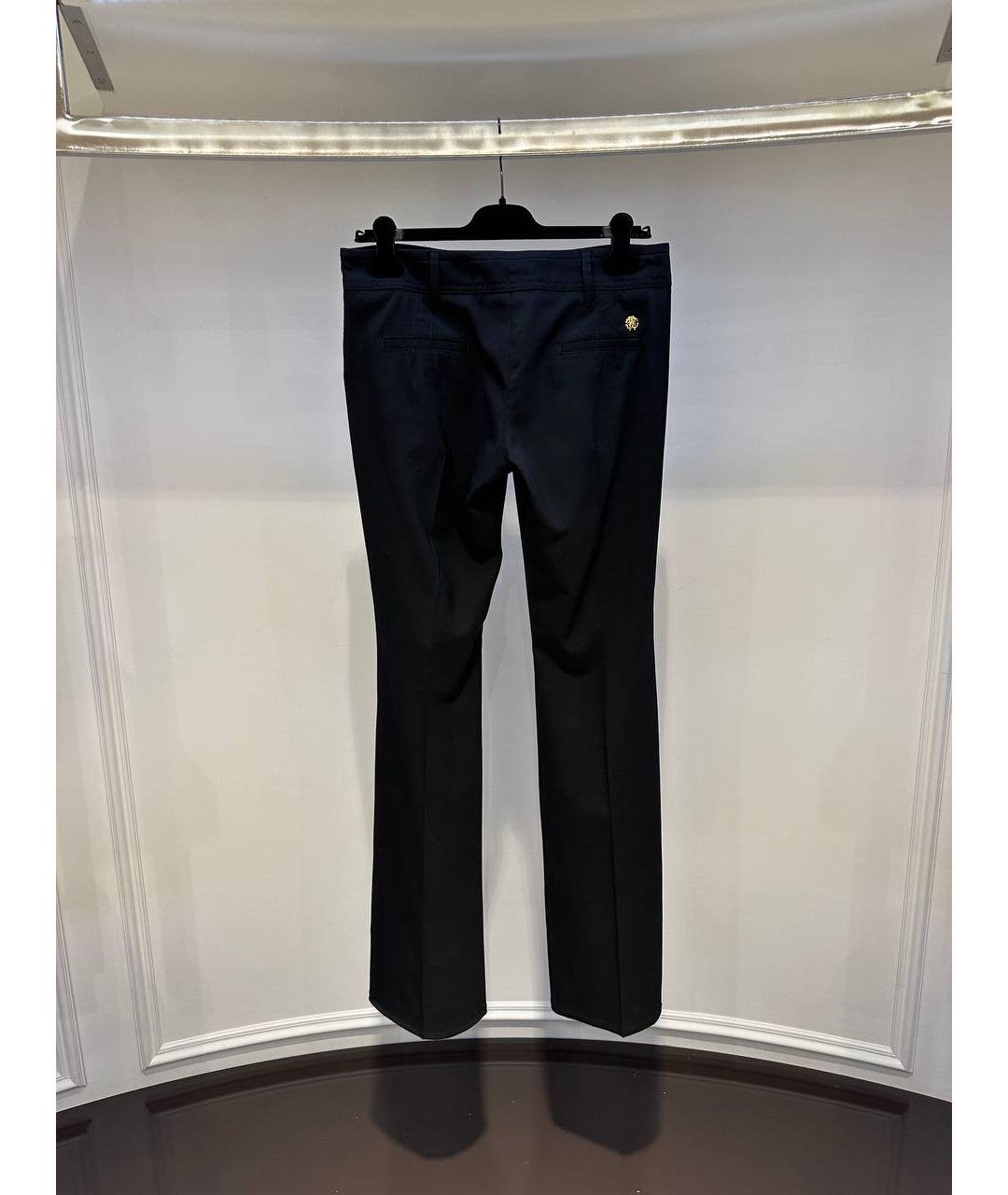 ROBERTO CAVALLI Черные шерстяные прямые брюки, фото 3