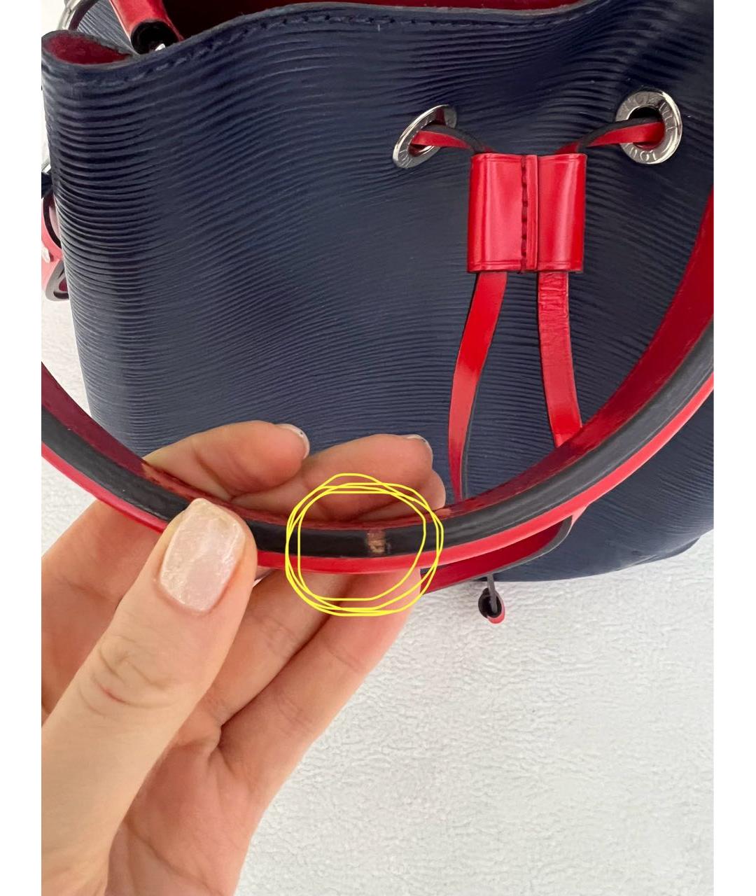 LOUIS VUITTON Темно-синяя кожаная сумка через плечо, фото 6