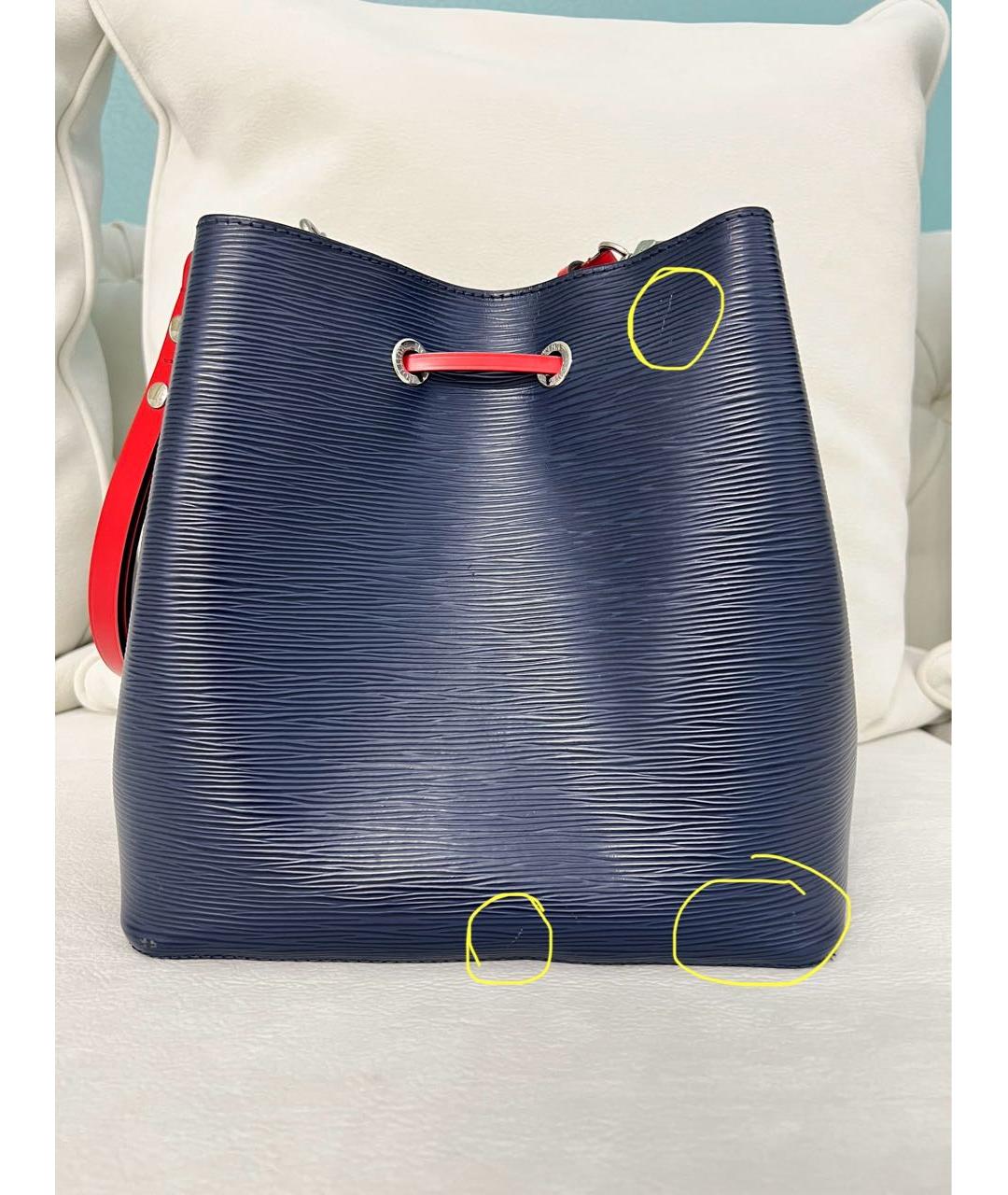 LOUIS VUITTON Темно-синяя кожаная сумка через плечо, фото 3