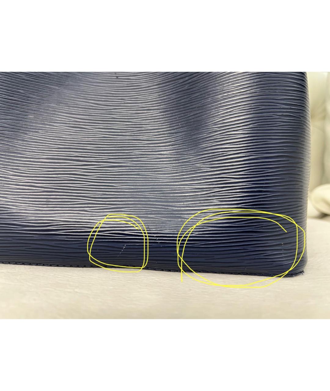 LOUIS VUITTON Темно-синяя кожаная сумка через плечо, фото 8