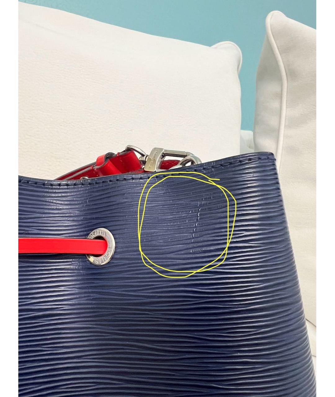 LOUIS VUITTON Темно-синяя кожаная сумка через плечо, фото 7