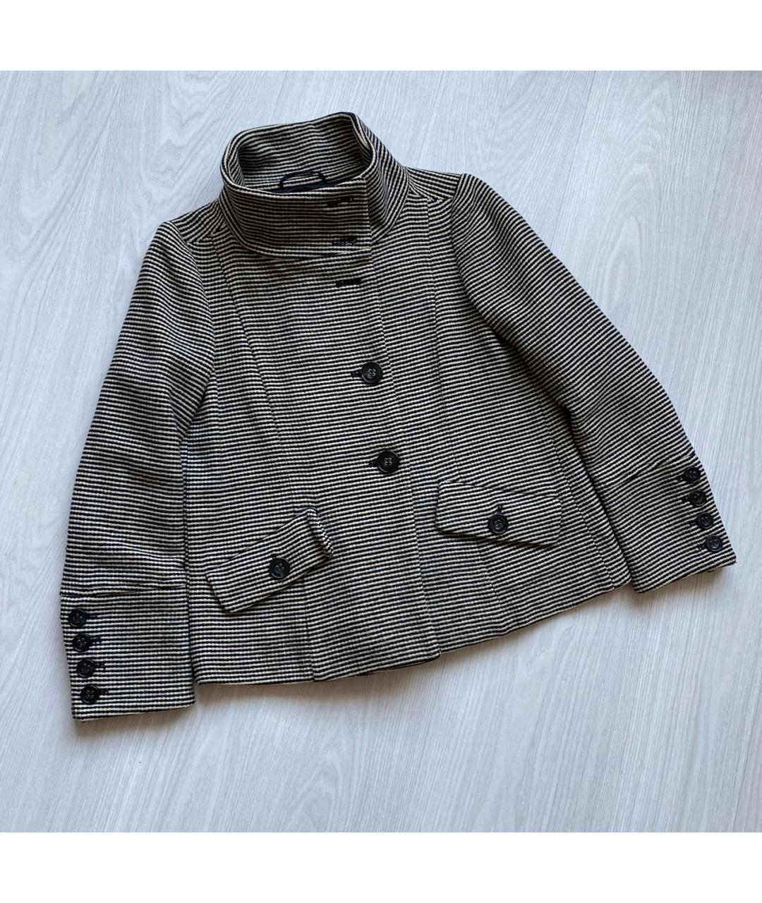 WEEKEND MAX MARA Серое шерстяное пальто, фото 3