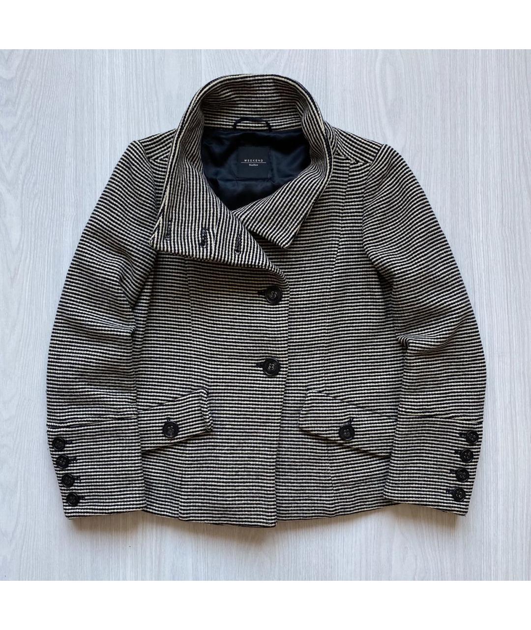 WEEKEND MAX MARA Серое шерстяное пальто, фото 8