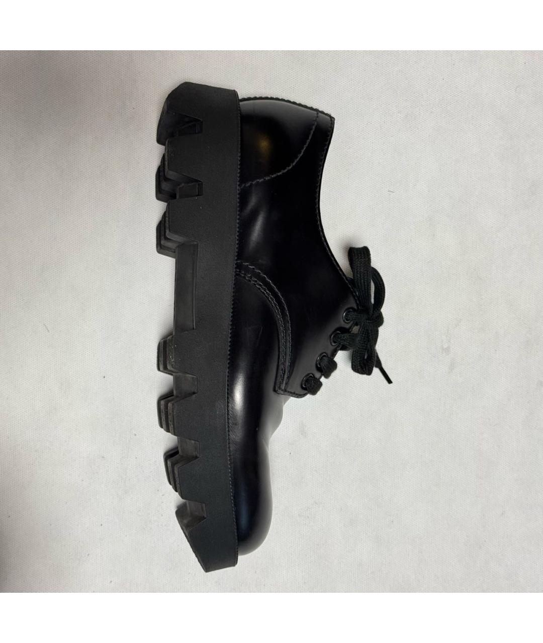 PRADA Черные кожаные низкие ботинки, фото 5