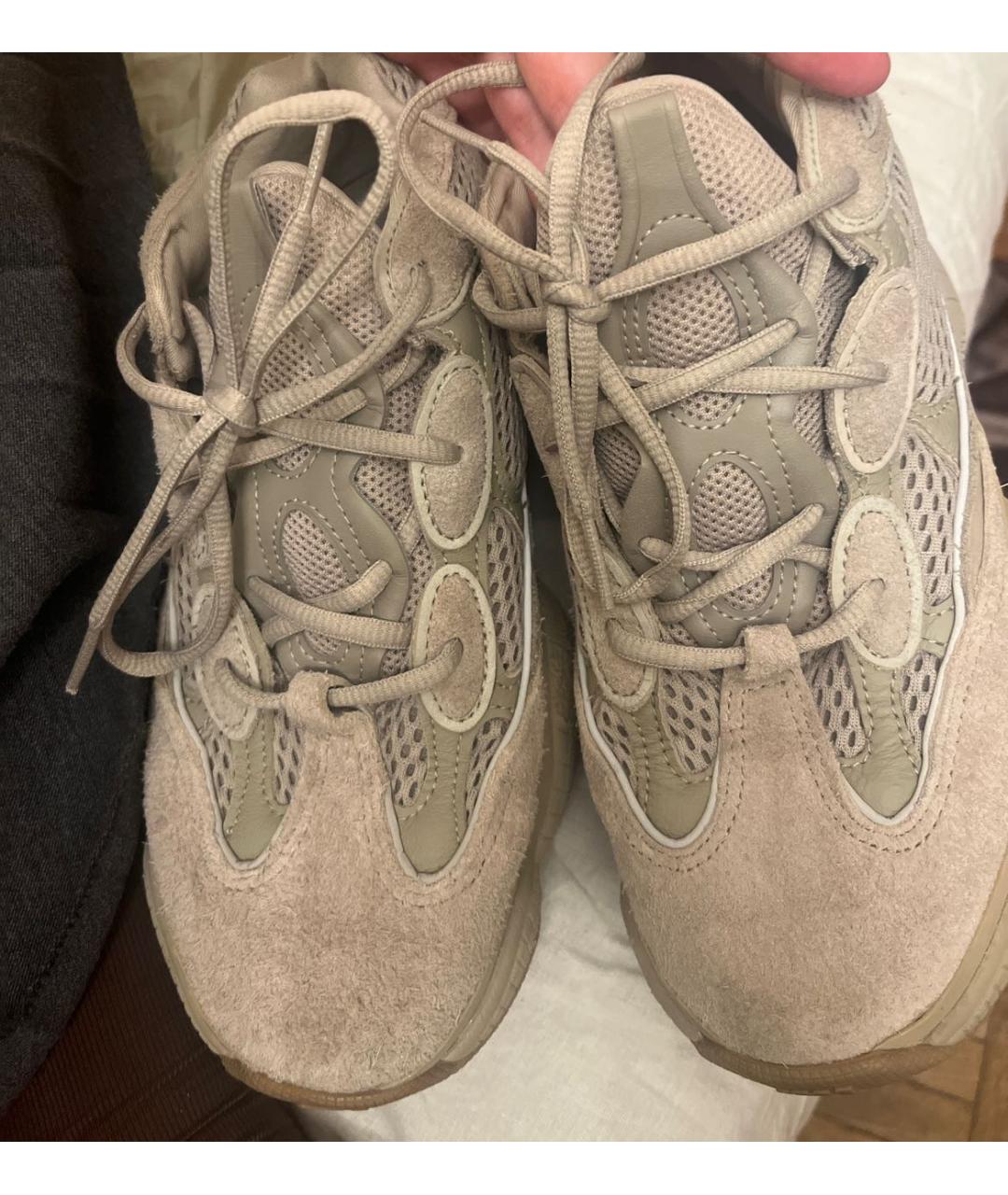 ADIDAS YEEZY Бежевые замшевые кроссовки, фото 3