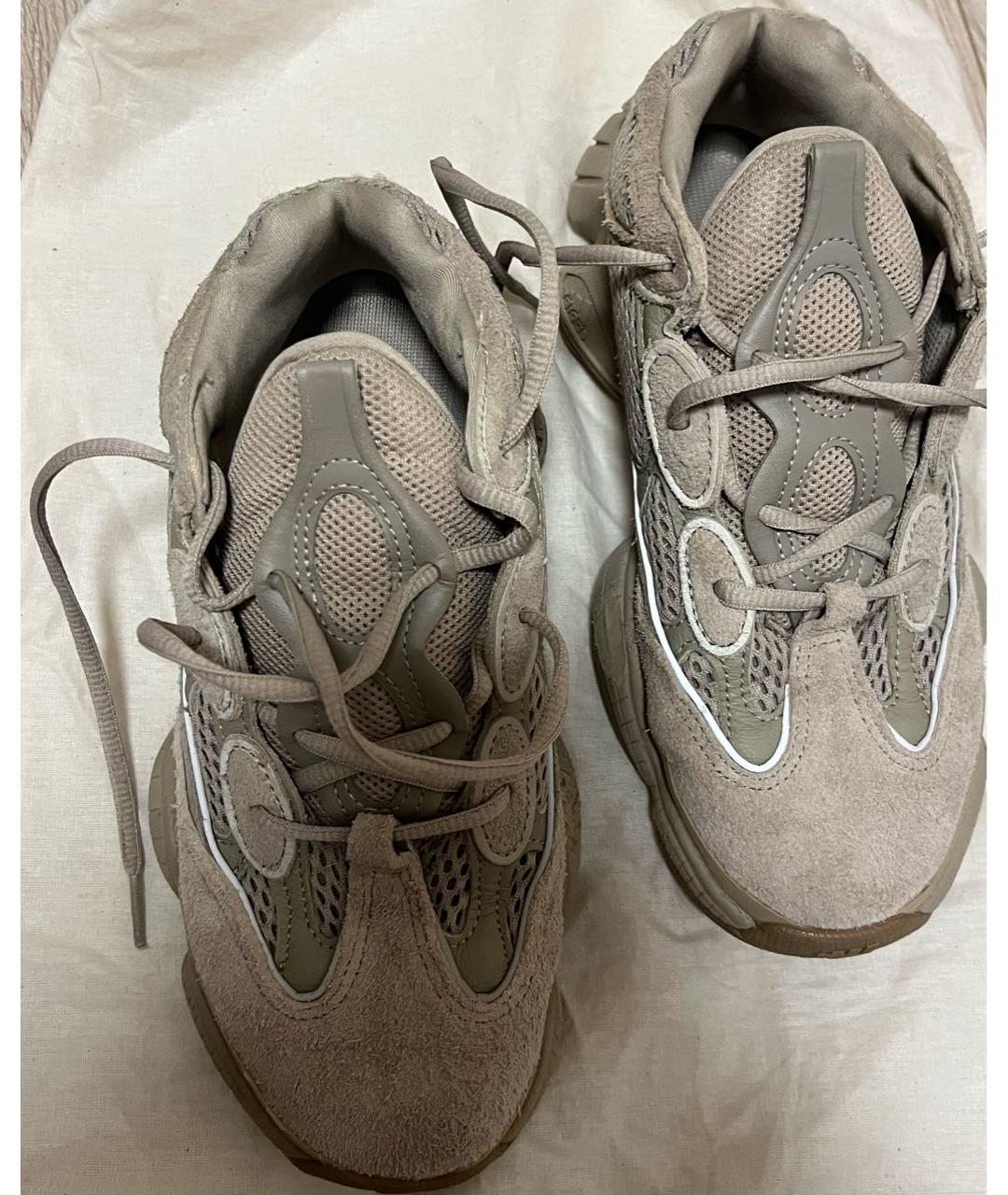 ADIDAS YEEZY Бежевые замшевые кроссовки, фото 6