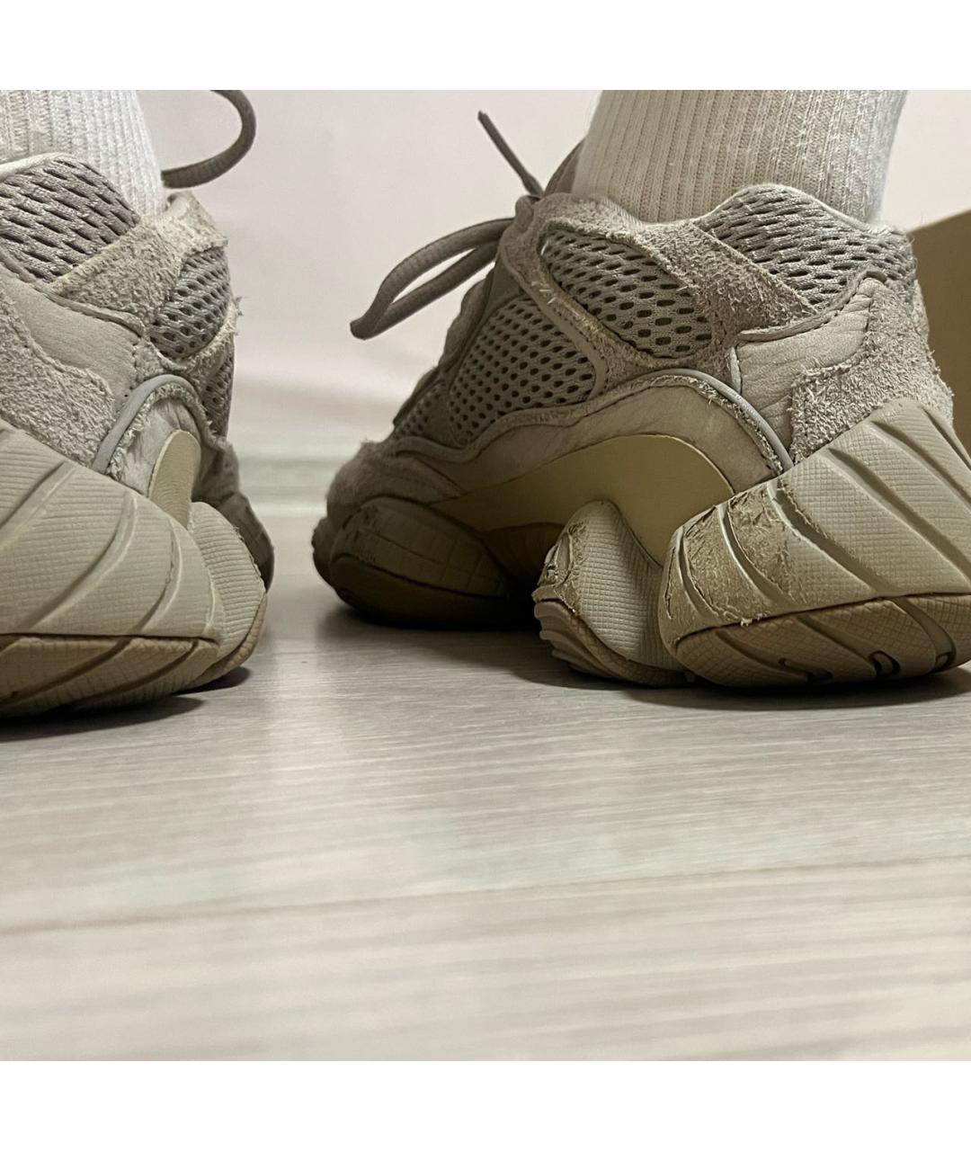 ADIDAS YEEZY Бежевые замшевые кроссовки, фото 4