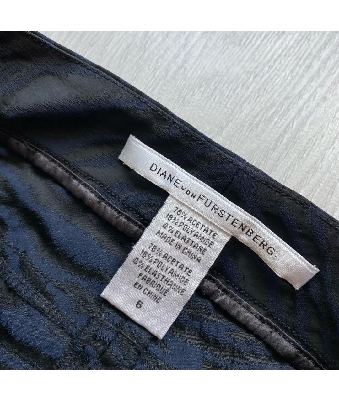 DIANE VON FURSTENBERG Темно-синие хлопковые брюки узкие, фото 3