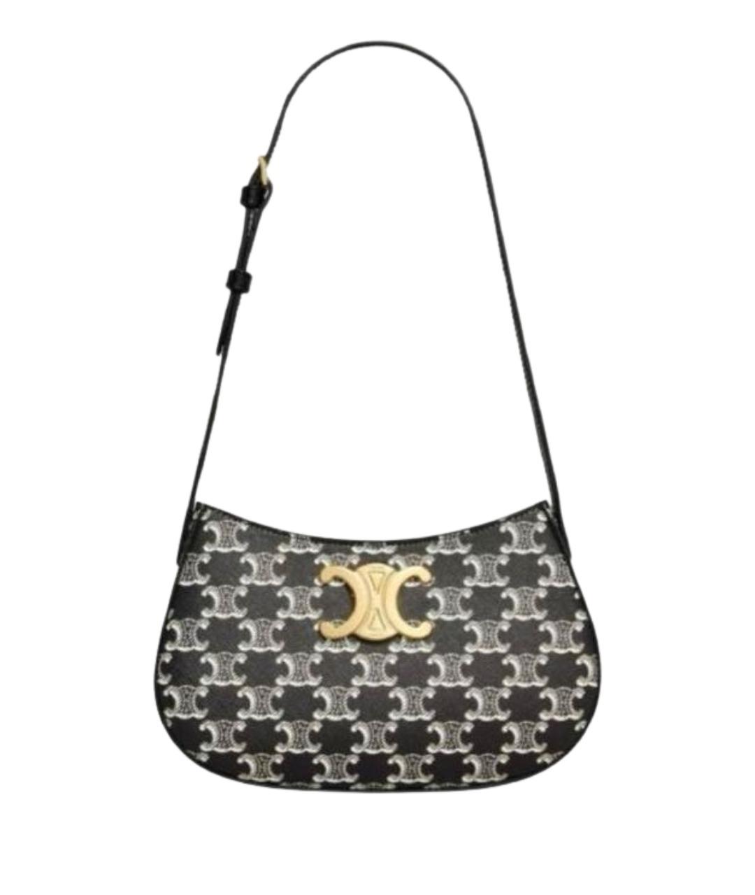 CELINE Черная кожаная сумка с короткими ручками, фото 1