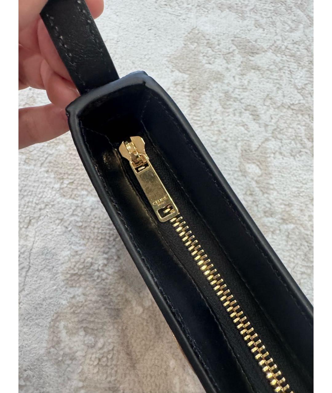 CELINE Черная кожаная сумка с короткими ручками, фото 7