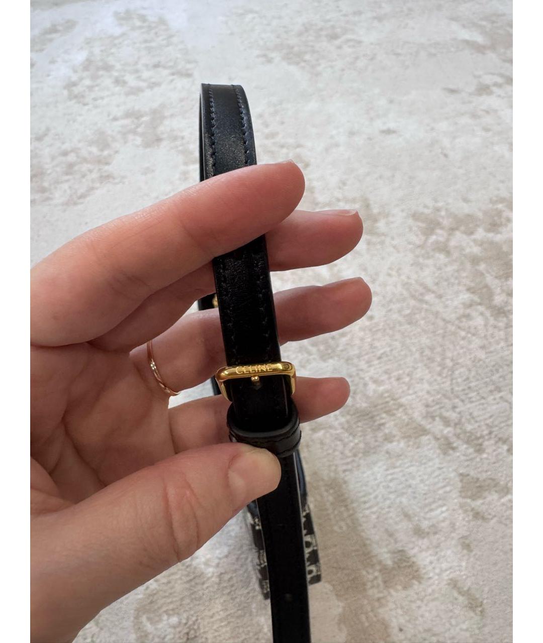 CELINE Черная кожаная сумка с короткими ручками, фото 6