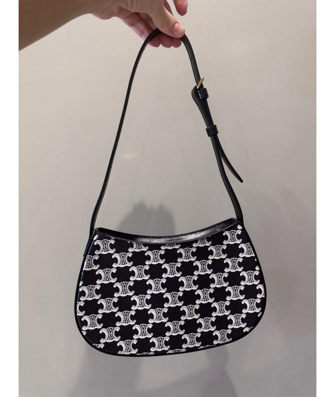 CELINE Черная кожаная сумка с короткими ручками, фото 3