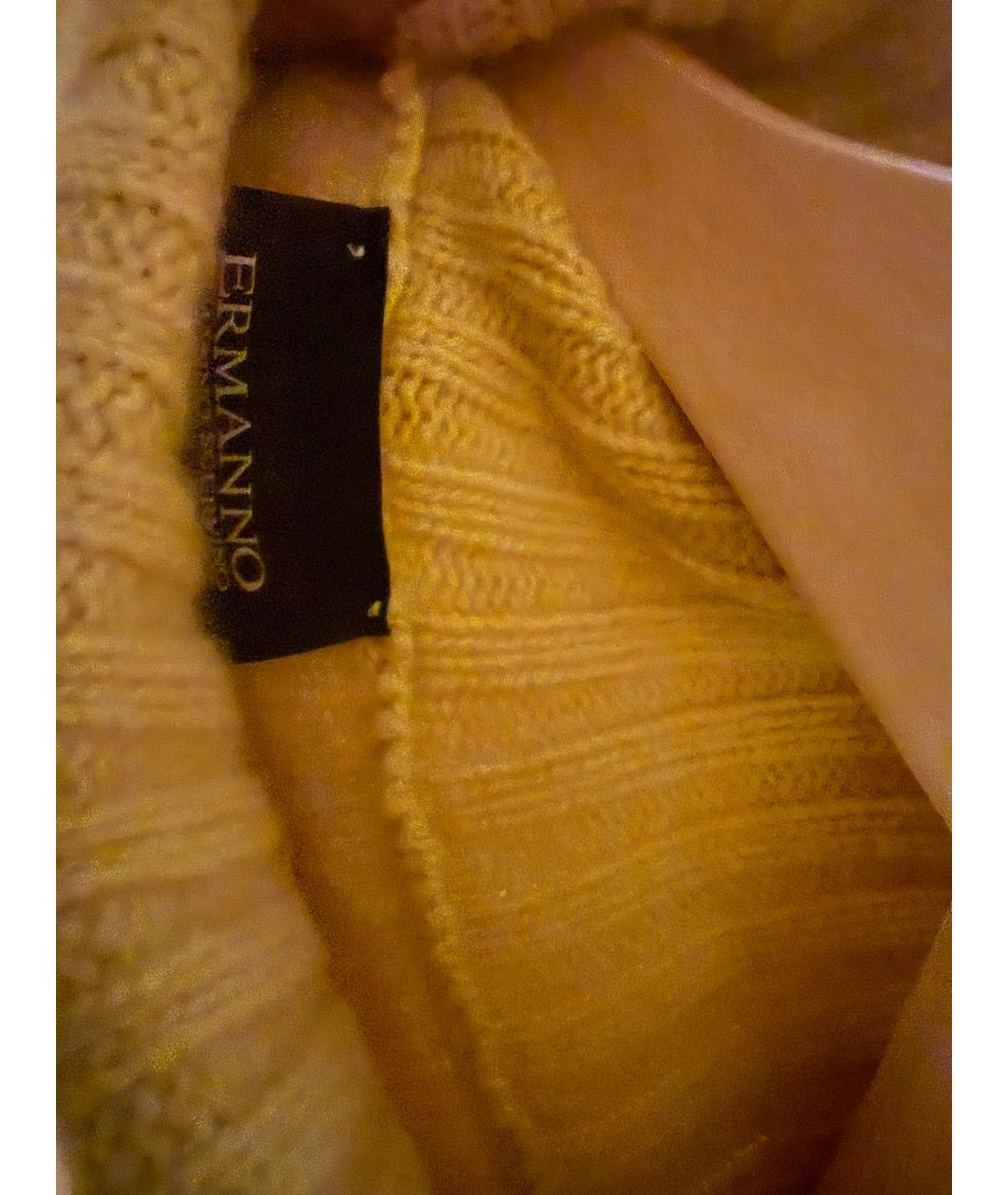 ERMANNO SCERVINO Горчичный шерстяной джемпер / свитер, фото 3