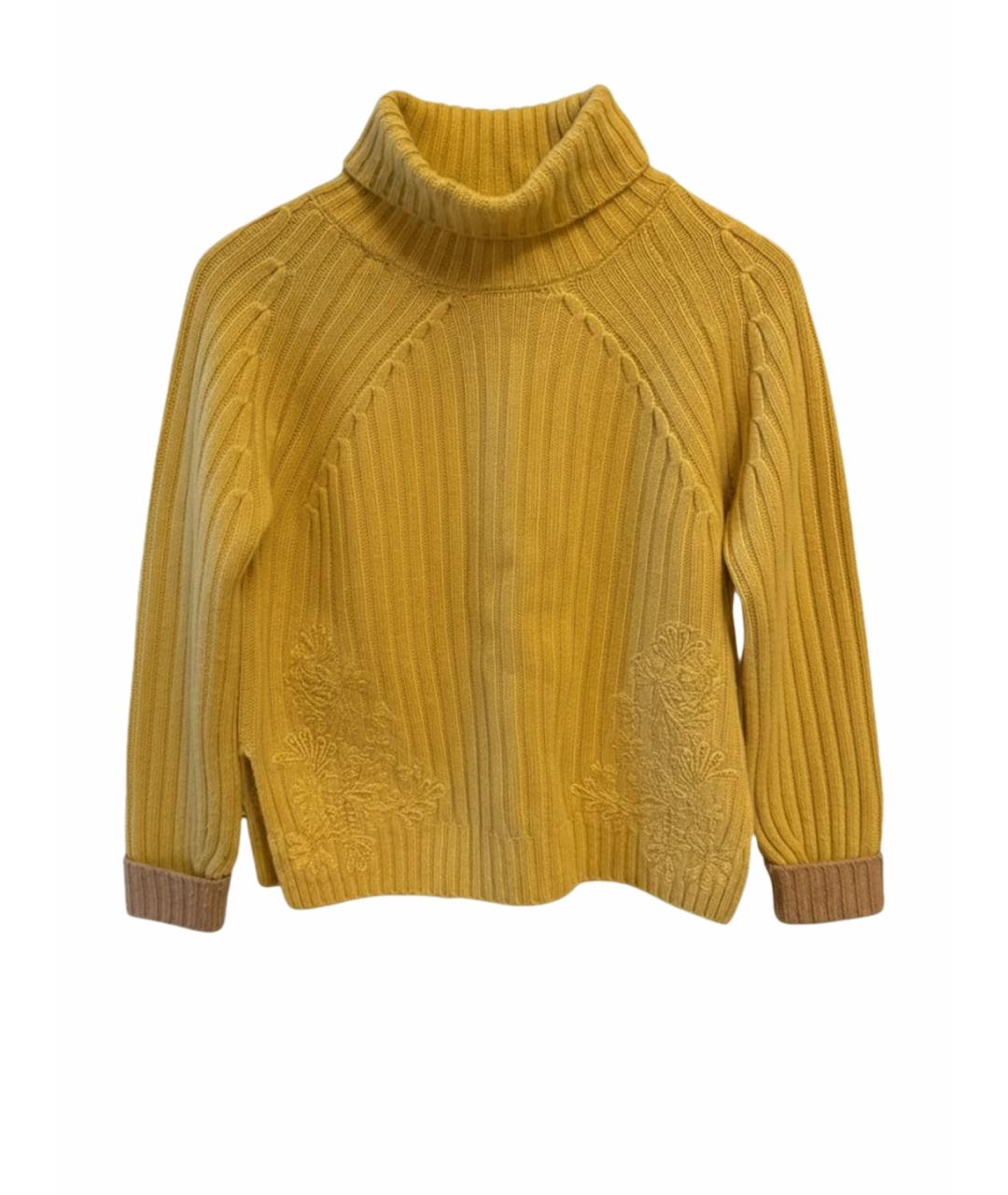 ERMANNO SCERVINO Горчичный шерстяной джемпер / свитер, фото 1