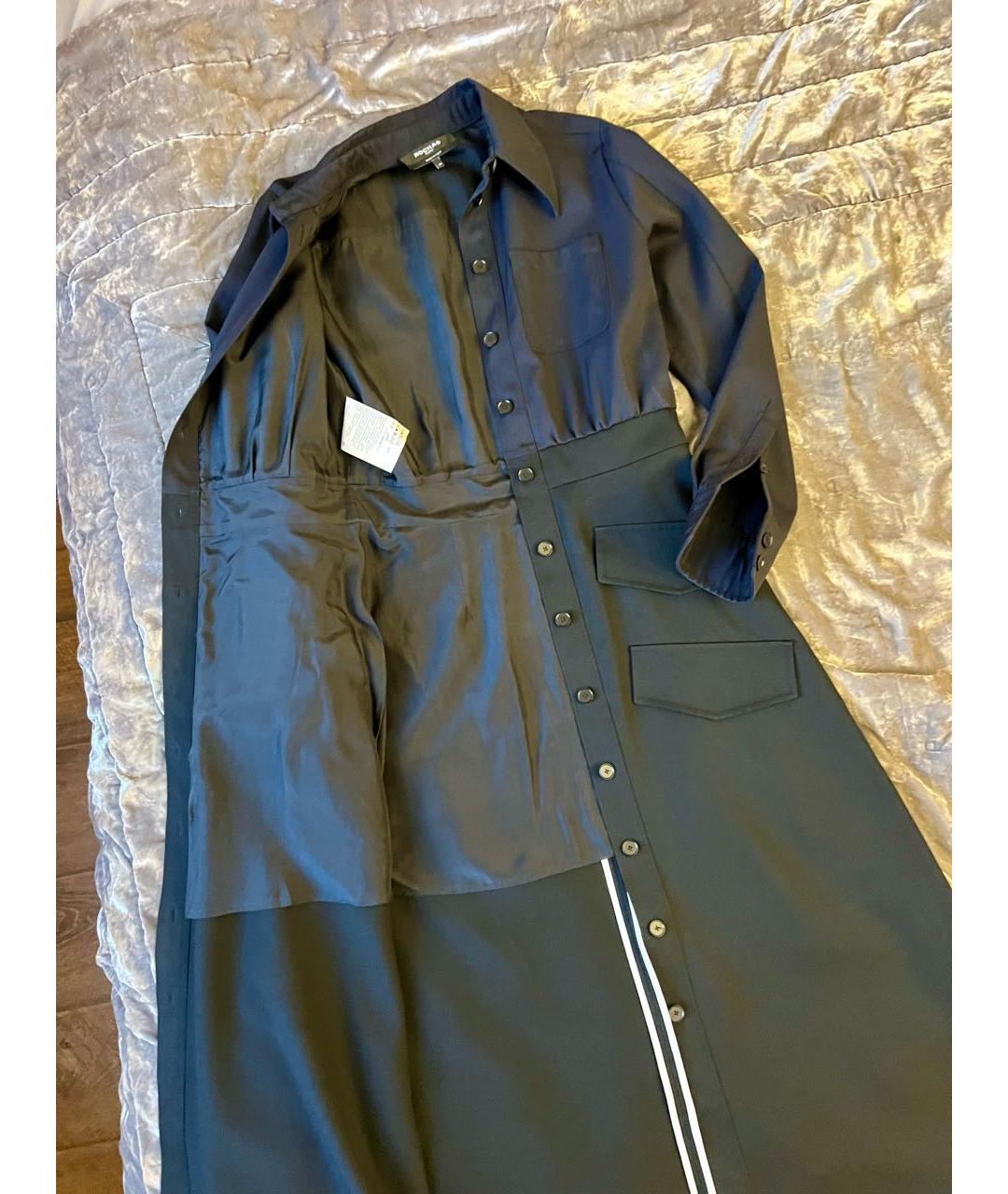 ROCHAS Черное шерстяное повседневное платье, фото 2