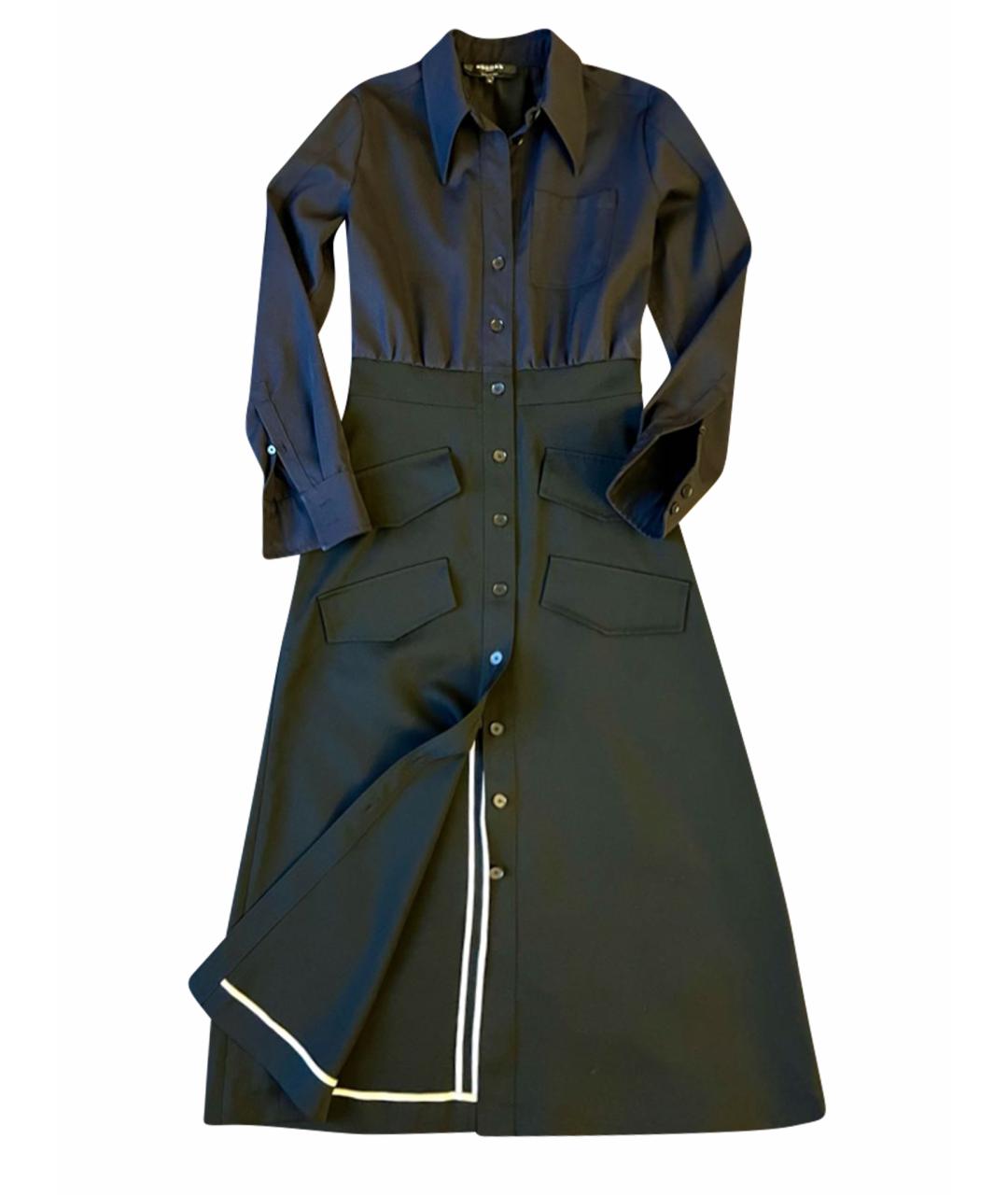 ROCHAS Черное шерстяное повседневное платье, фото 1