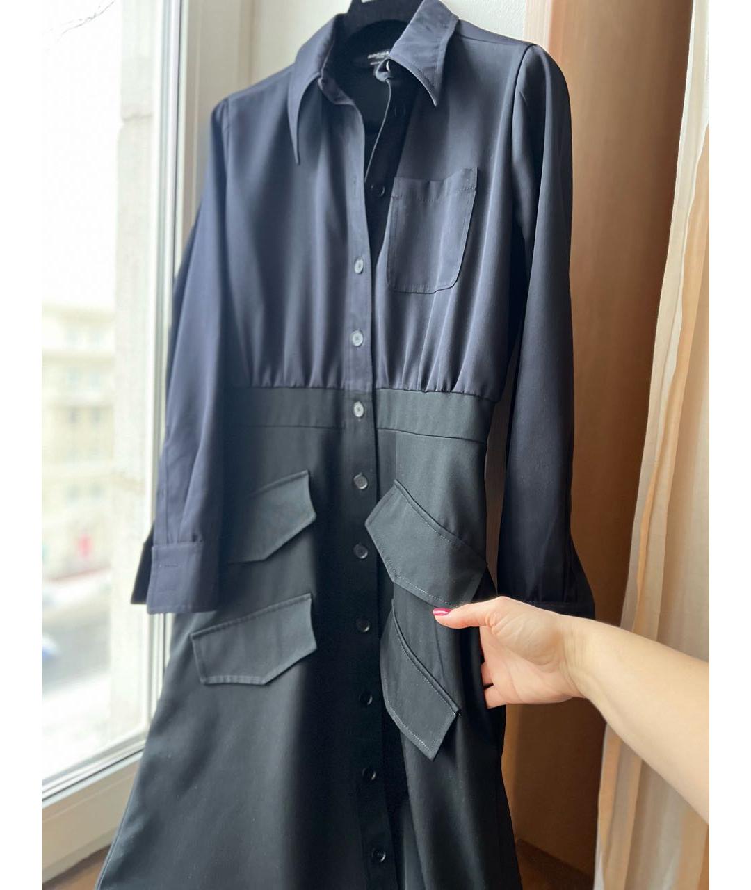 ROCHAS Черное шерстяное повседневное платье, фото 7