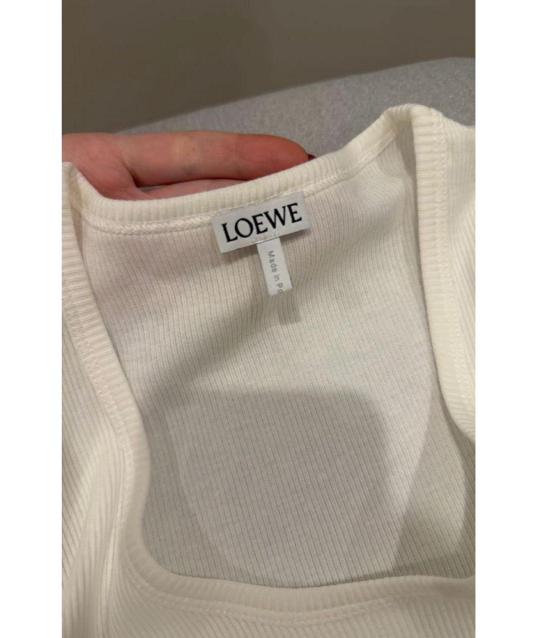 LOEWE Белая хлопковая майка, фото 3