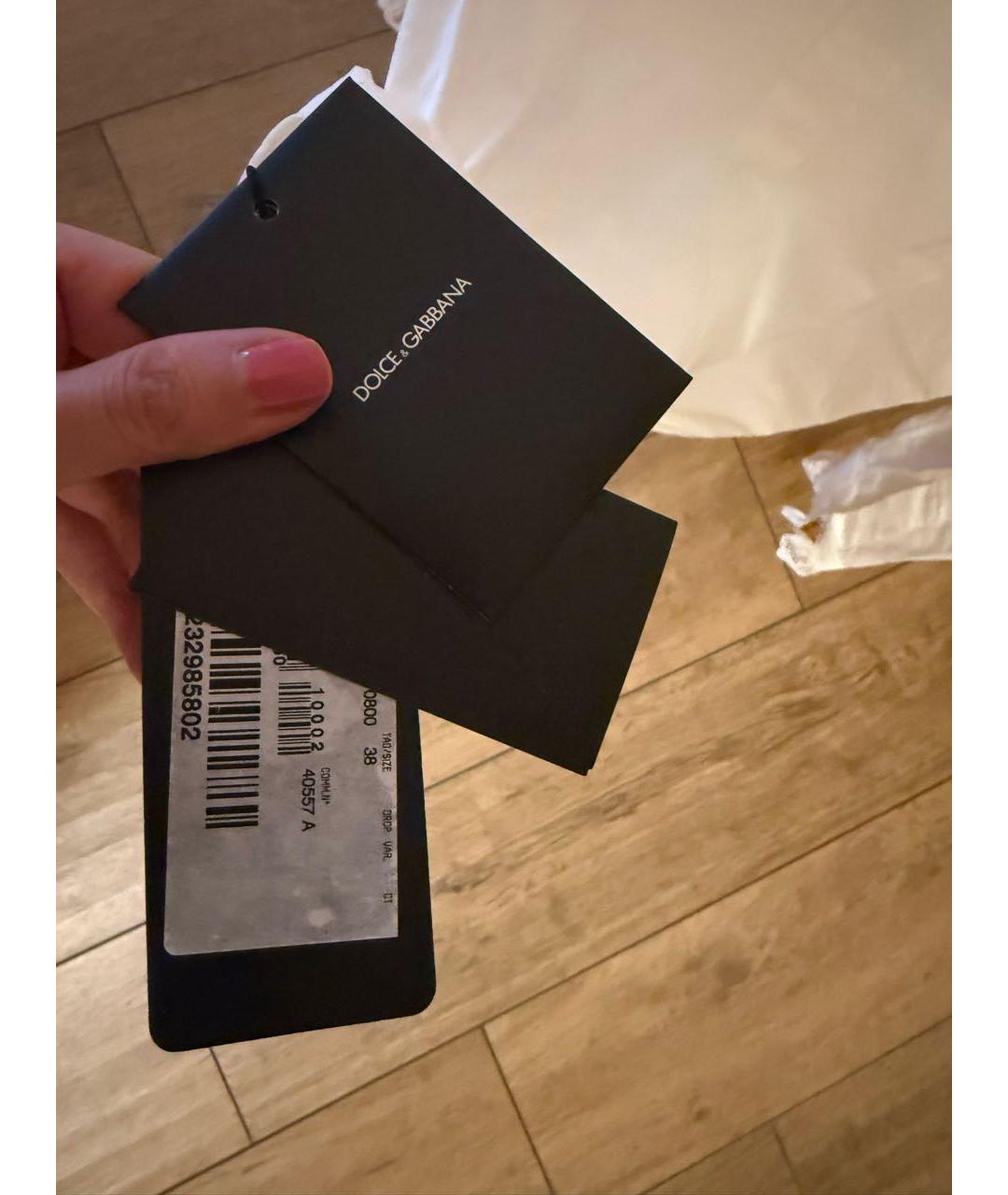 DOLCE&GABBANA Белая хлопковая блузы, фото 3