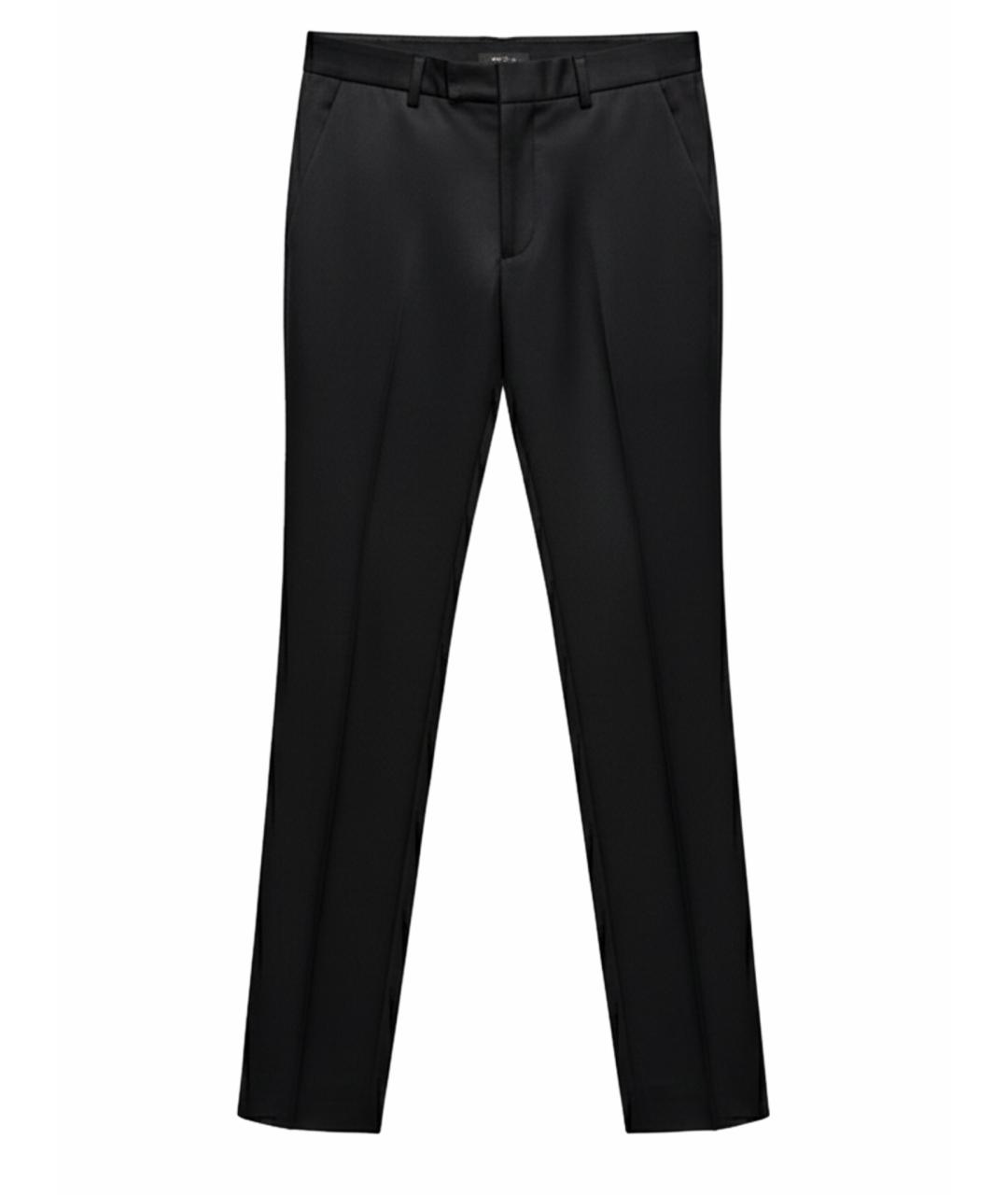 ROBERTO CAVALLI Черные шерстяные прямые брюки, фото 1