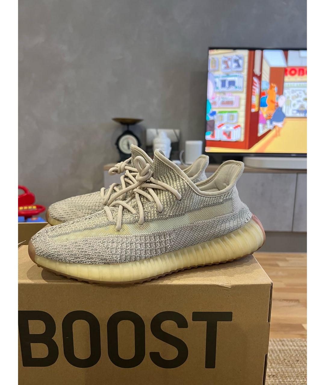 ADIDAS YEEZY Серые текстильные низкие кроссовки / кеды, фото 9