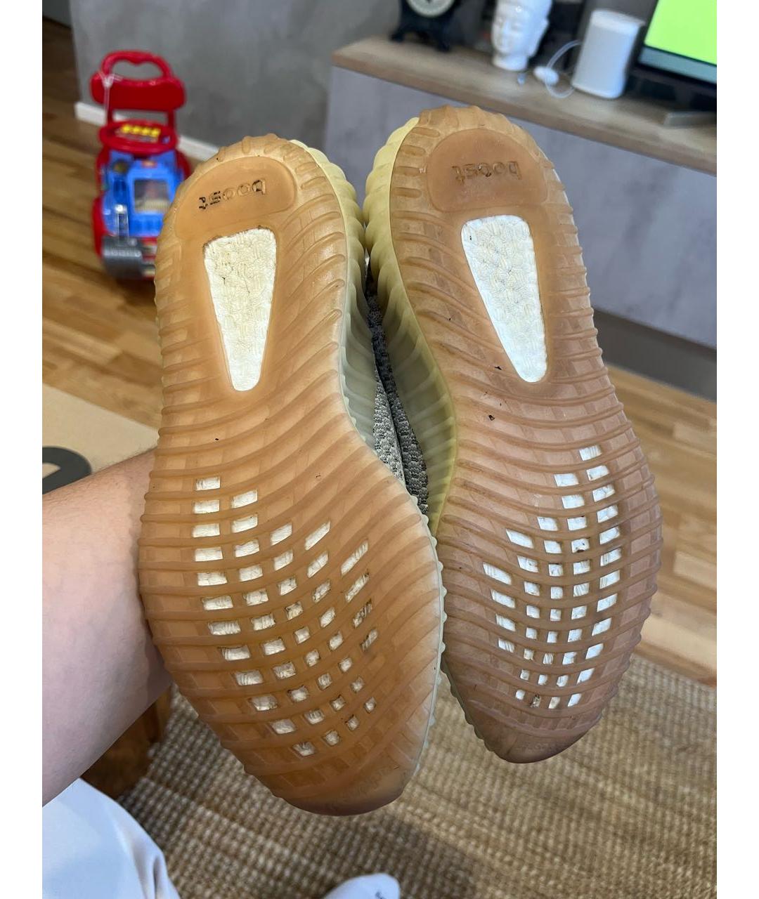 ADIDAS YEEZY Серые текстильные низкие кроссовки / кеды, фото 6