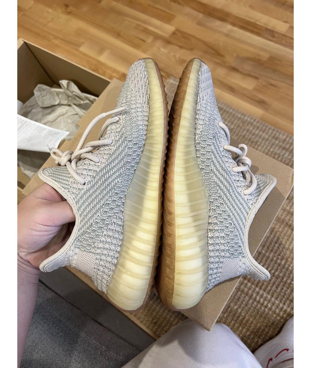 ADIDAS YEEZY Серые текстильные низкие кроссовки / кеды, фото 5