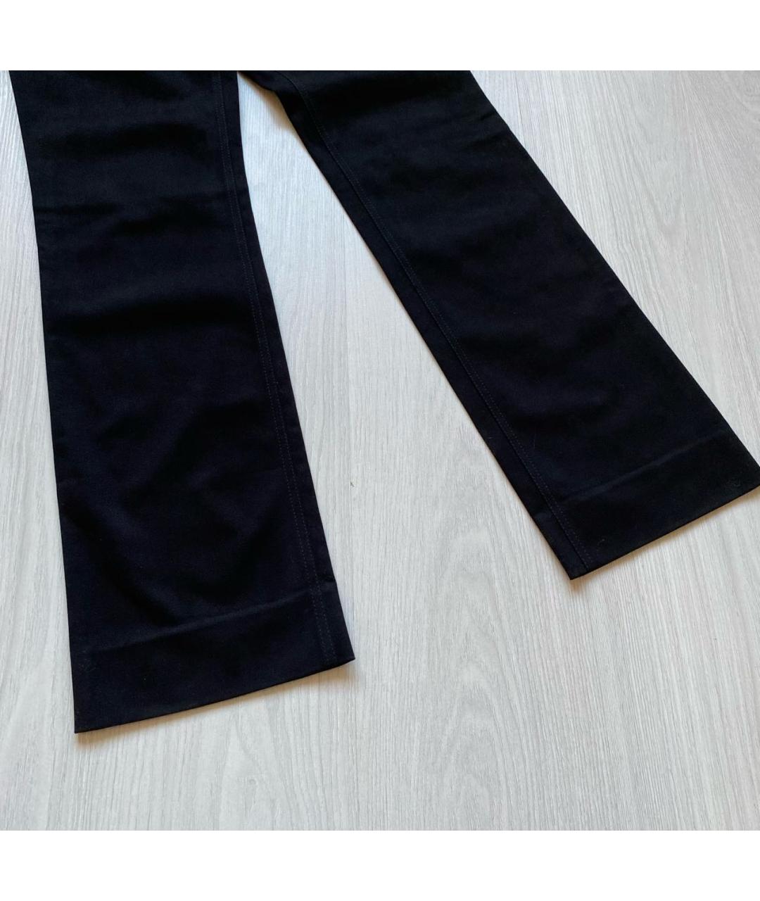 VERSACE Черные хлопко-эластановые прямые брюки, фото 8