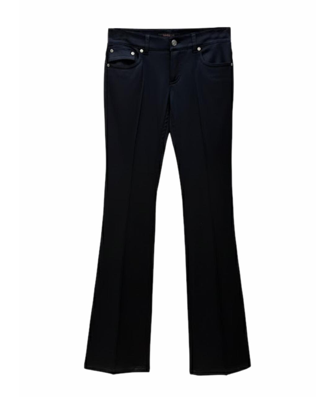 ROBERTO CAVALLI Черные хлопковые прямые брюки, фото 1