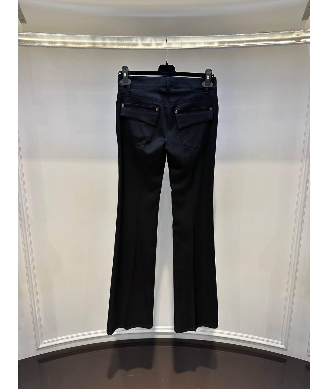 ROBERTO CAVALLI Черные хлопковые прямые брюки, фото 3