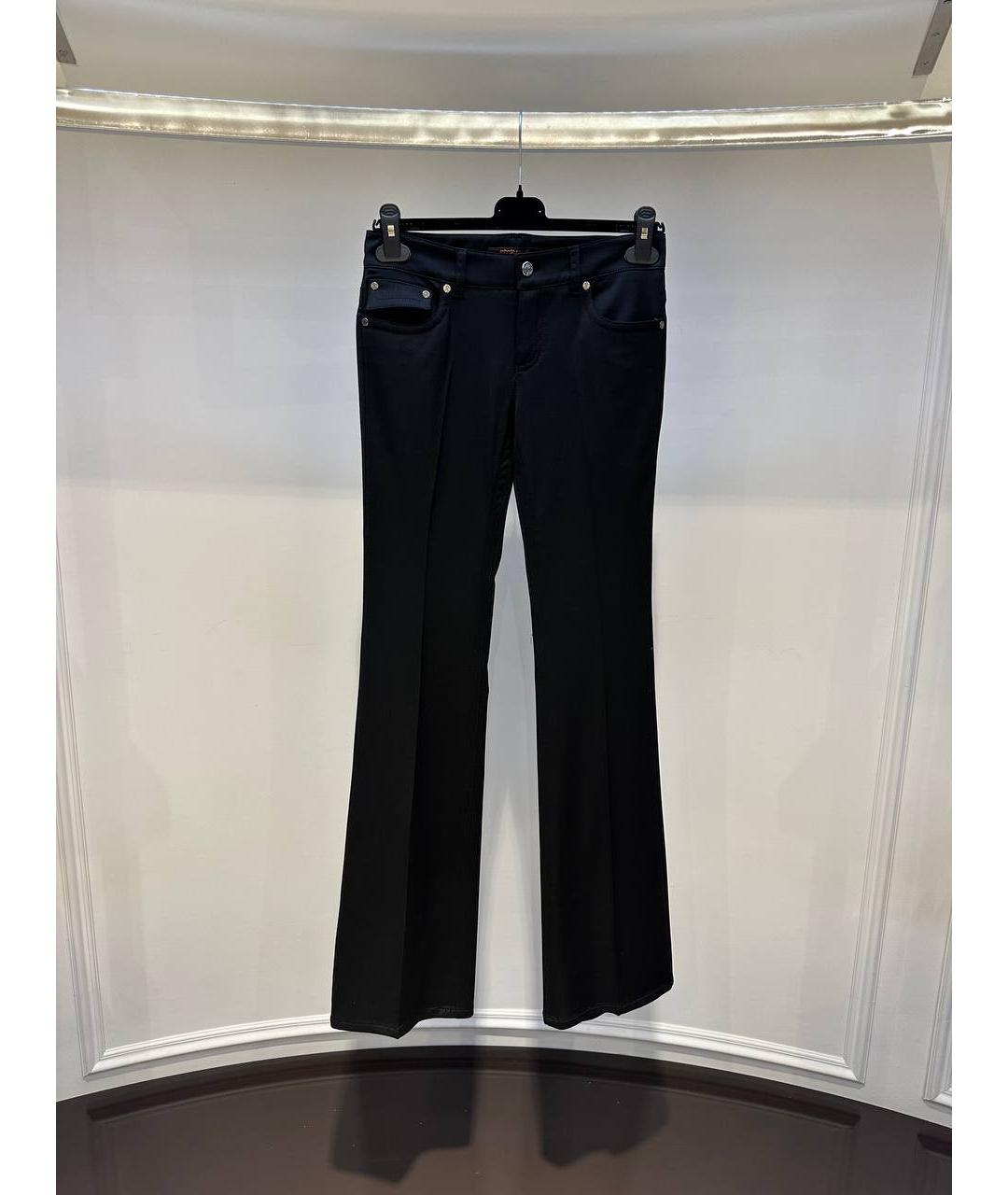 ROBERTO CAVALLI Черные хлопковые прямые брюки, фото 4