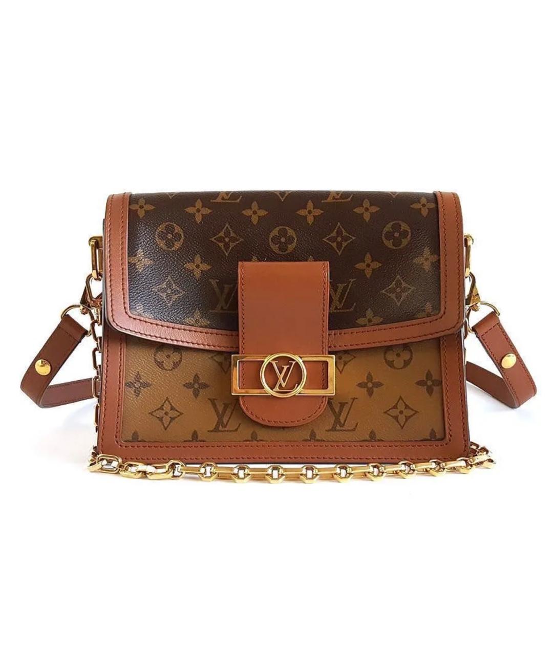 LOUIS VUITTON Коричневая кожаная сумка через плечо, фото 10