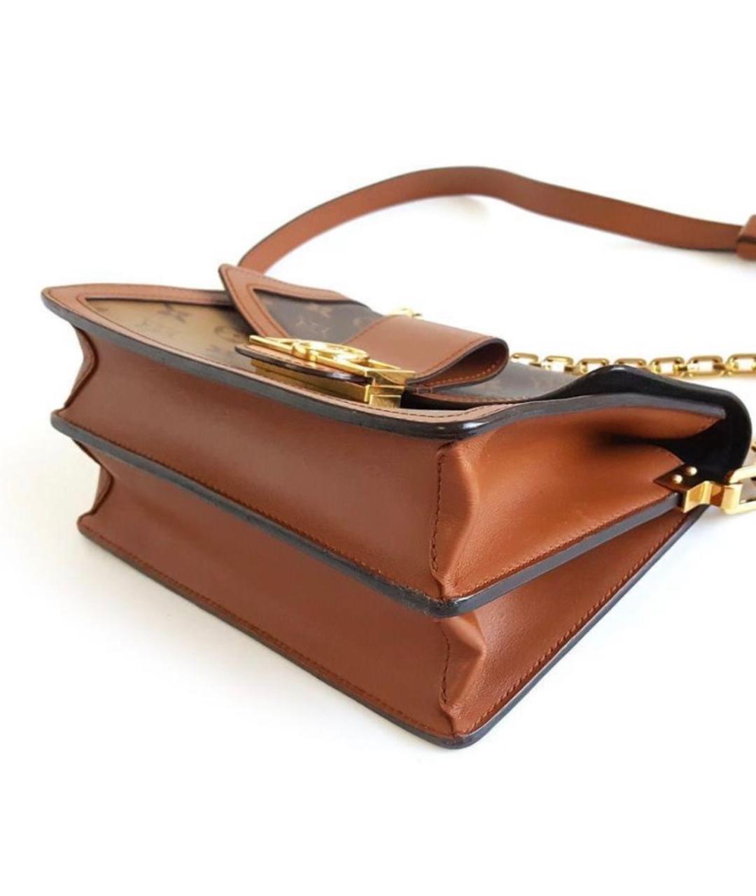 LOUIS VUITTON Коричневая кожаная сумка через плечо, фото 7