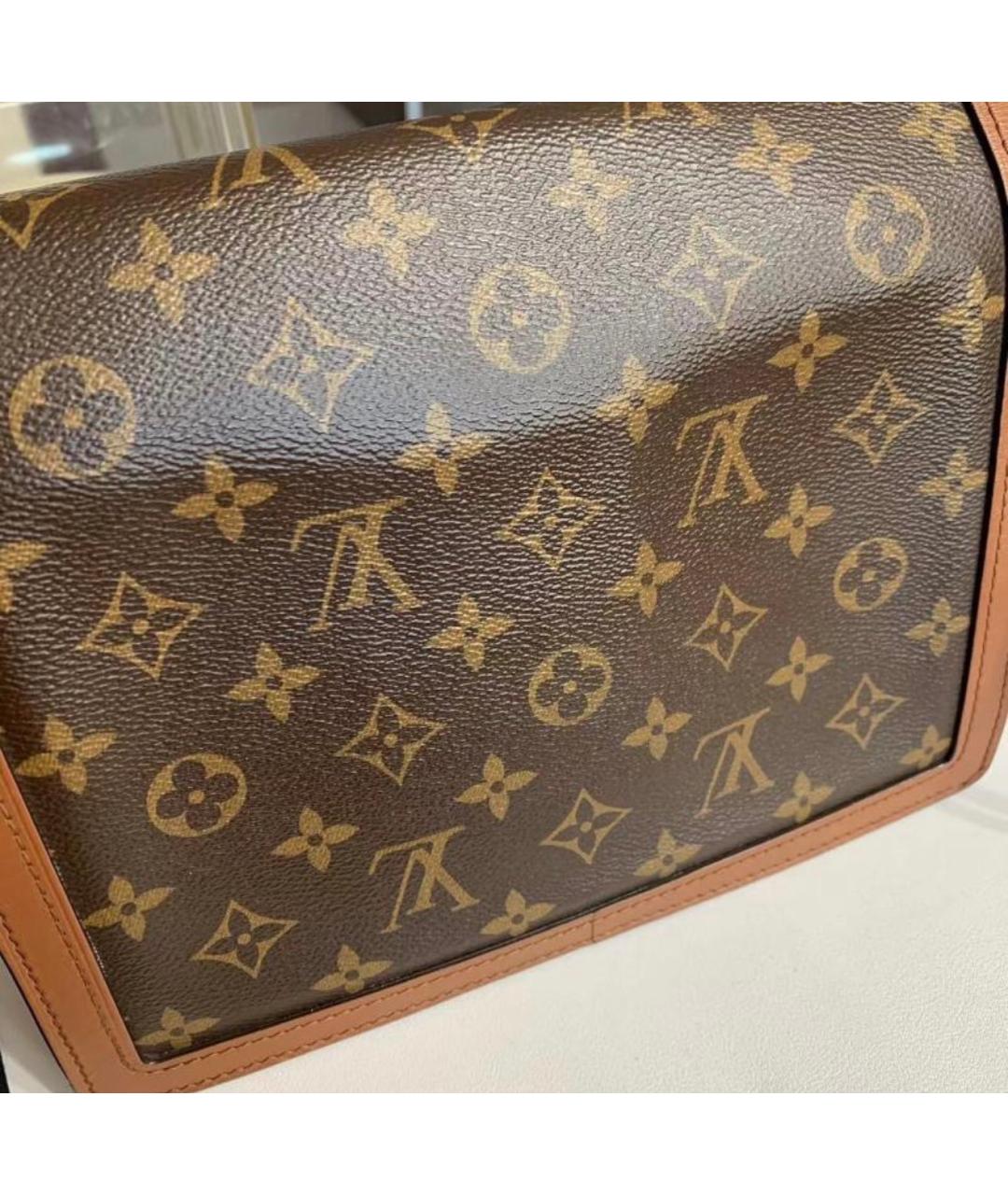 LOUIS VUITTON Коричневая кожаная сумка через плечо, фото 8