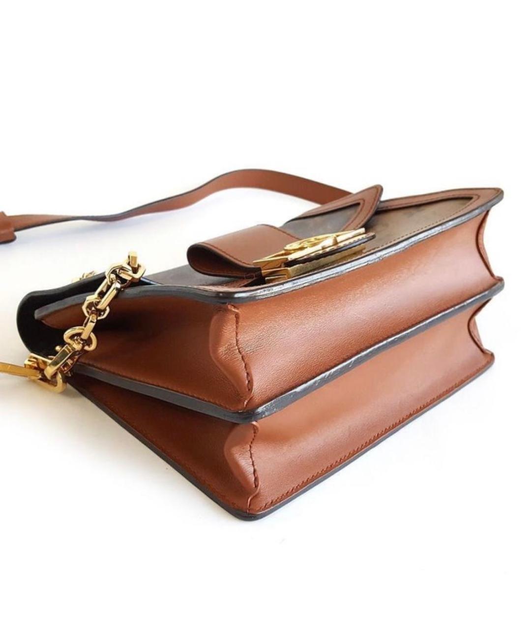 LOUIS VUITTON Коричневая кожаная сумка через плечо, фото 6