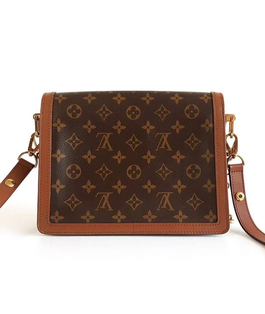LOUIS VUITTON Коричневая кожаная сумка через плечо, фото 2