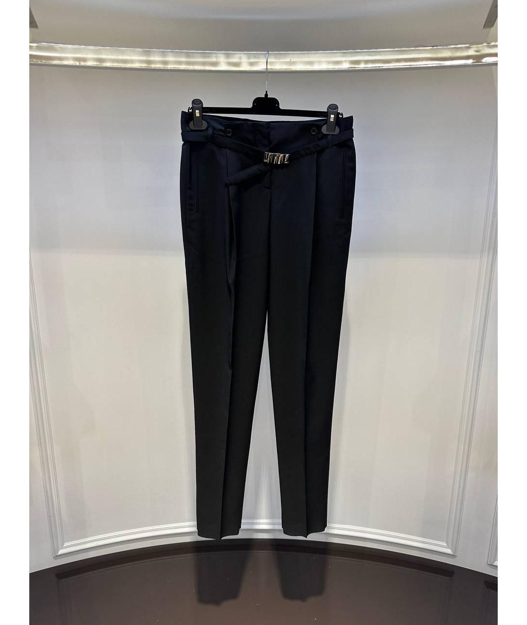 ROBERTO CAVALLI Черные шерстяные прямые брюки, фото 4