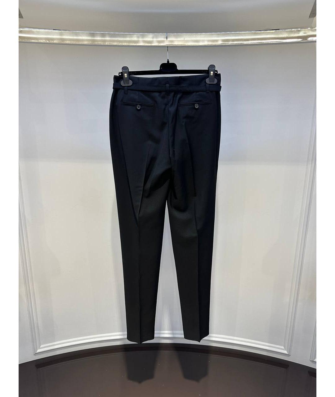 ROBERTO CAVALLI Черные шерстяные прямые брюки, фото 3