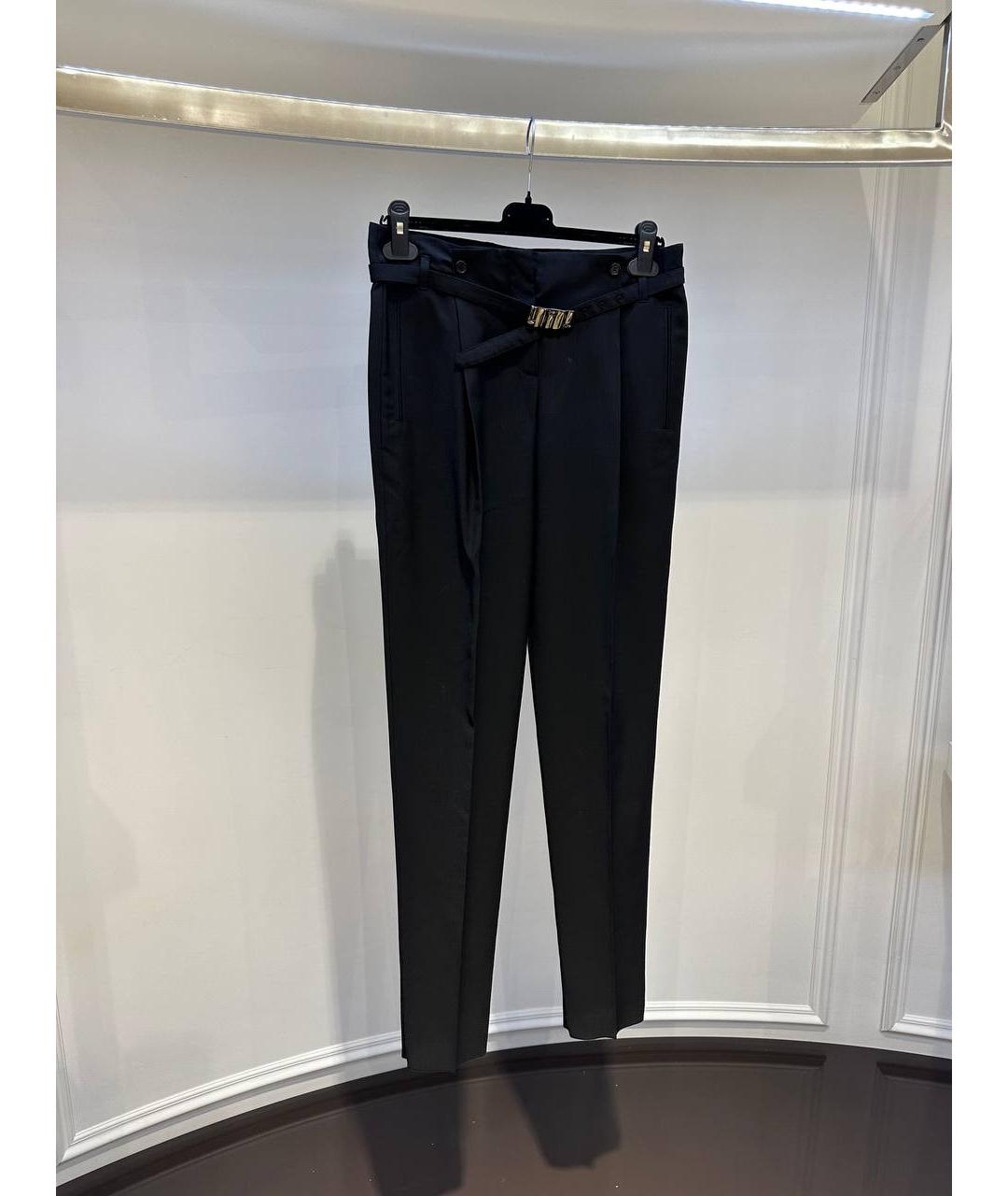 ROBERTO CAVALLI Черные шерстяные прямые брюки, фото 2